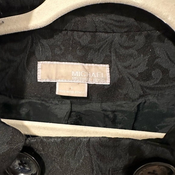 Michael Kors Jacket Womens Size 8 Black Winged Collar Crop Blazer - Picture 3 of 8